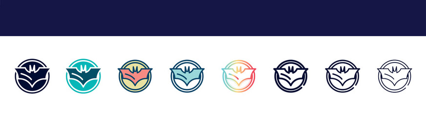 icon in 8 styles. line, filled, glyph, thin outline, colorful, stroke and gradient styles, vector sign. symbol, logo illustration. different style icons