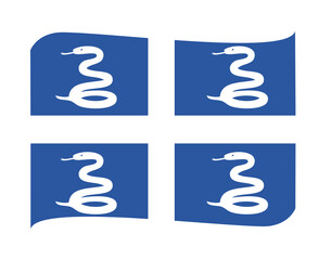 Martinique Flag National North America Emblem Ribbon Icon Vector Illustration Abstract Design Element