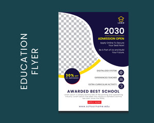 Kids school admission education flyer template