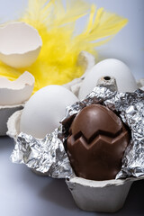 Traditional Finnish foods - Chocolate easter egg with caramel mousse filling