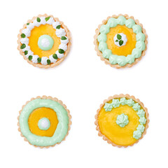 Traditional french lemon tart, top view