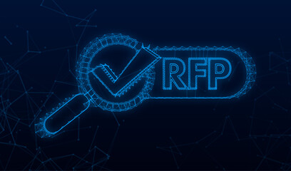 RFP request for proposal plexus icon. Vector stock illustration. - obrazy, fototapety, plakaty