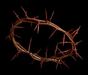 Crown of thorns on black background