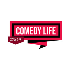 Comedy live show special offer template emblem