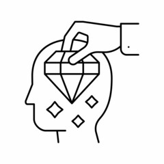 brilliancy knowledge line icon vector illustration