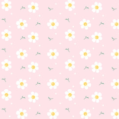 white flower pattern pixel art style