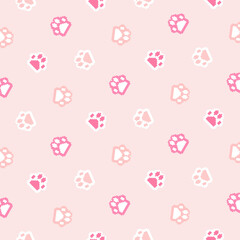 seamless pattern with cat paws