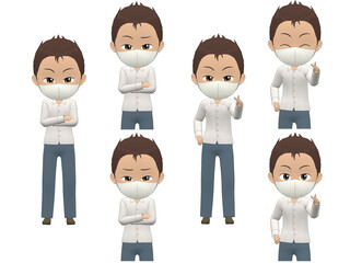 Obraz premium [Angry A] African American Man shirts short hair front