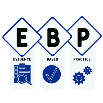 EBP Evidence-based practice acronym. business concept background.  vector illustration concept with keywords and icons. lettering illustration with icons for web banner, flyer, landing pag