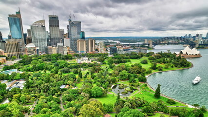 Sydney Botanical Gardens and the City High Rise in the Background