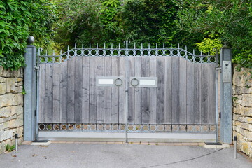 Wooden gate to a driveway