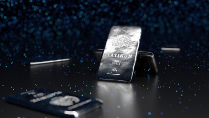 Multiple 100g medici platinum bullions randomly distributed on a starry ground. Embossing "Bank of the Medici" "One does not sue truth for profit" - no copyrighted elements