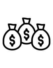 Moneybag Flat Icon Isolated On White Background