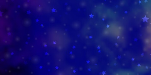 Light BLUE vector background with colorful stars.