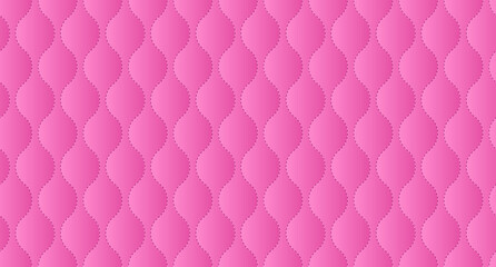 Simple upholstery quilted background. Pink leather texture sofa backdrop. Vector illustration