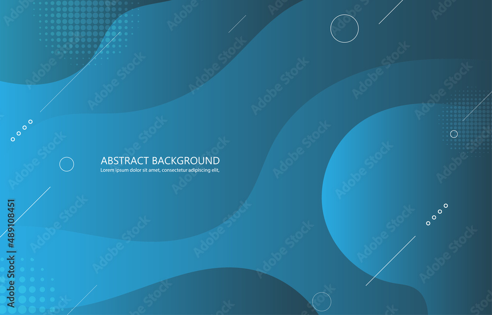 Poster Abstract vector blue gradient color.Wave color background
