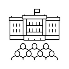 Naklejka premium government building line icon vector illustration