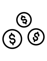 Coins Money Flat Icon Isolated On White Background