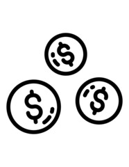 Coins Money Flat Icon Isolated On White Background