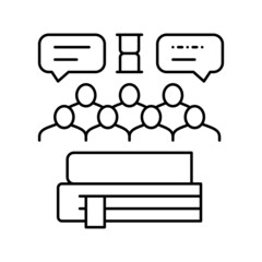 social history line icon vector illustration