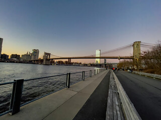 city bridge at sunset.