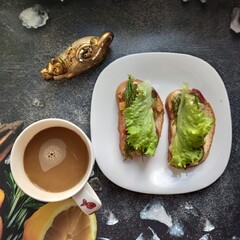 sandwiches and coffee