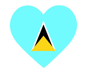 Saint Lucia Flag National North America Emblem Heart Icon Vector Illustration Abstract Design Element