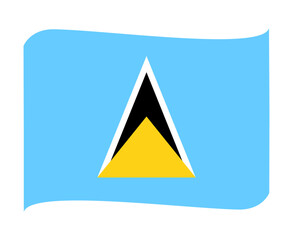 Saint Lucia Flag National North America Emblem Ribbon Icon Vector Illustration Abstract Design Element
