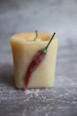 handmade candles. decorated candles