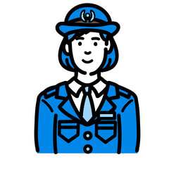 笑顔の警察官の女性
