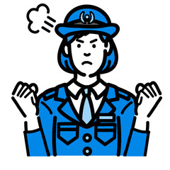 怒っている警察官の女性
