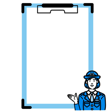 police officer pointing near clipboard clip art preview