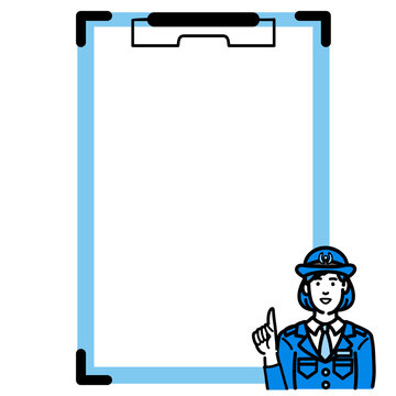 recommend clip art: バインダーで説明する警察官の女性
                    