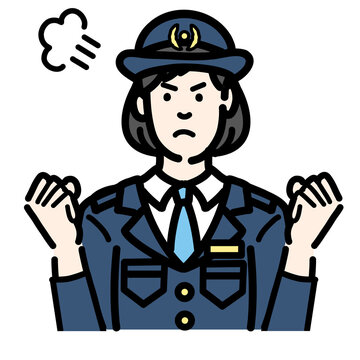 recommend clip art: 怒っている警察官の女性
                    
