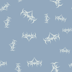 Abstract pattern tattoo sketch. Artistic death metal logo design. Random, chaotic blue illustration in Metalcore style on a blue background.
