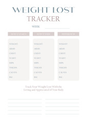Weight Lost Tracker Fitness Planner 