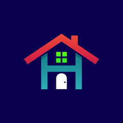 Obraz na płótnie Canvas Letter h house logo design