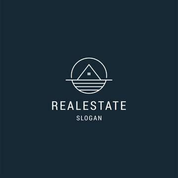 Real Esate Logo Icon Flat Design Template 