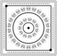 circle line pattern logo, no colour, simlple white and black, rounded shape
