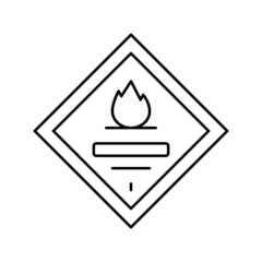flammable sign line icon vector illustration