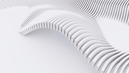 Abstract Curved Shapes. White Circular Background.