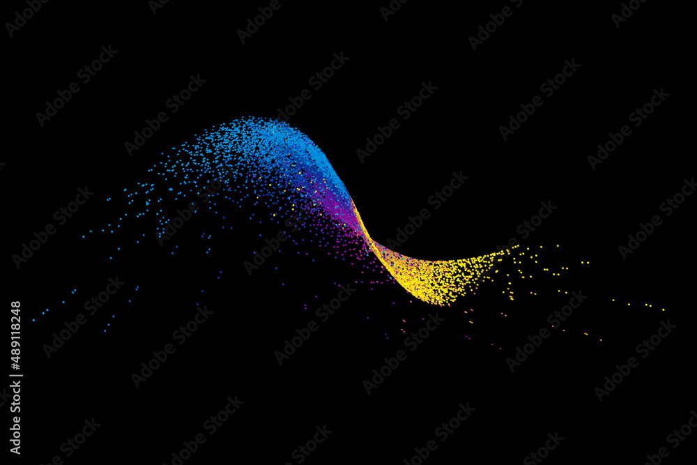 Poster abstract dazzling waveform particle internet technology big data background