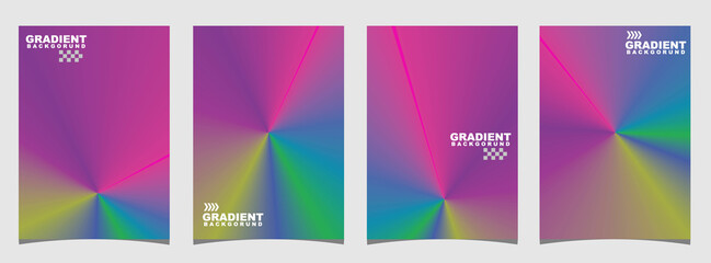 set of gradient backgrounds with straight patterns. design for brochure background or web design