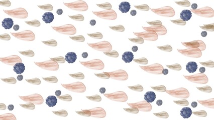 植物をイメージした手書きドットの背景素材　紺