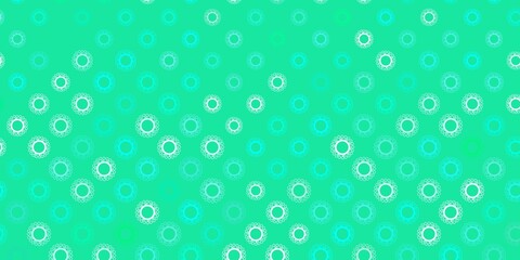 Light green vector background with covid-19 symbols.