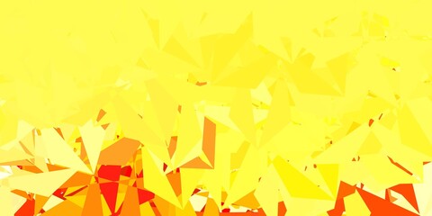 Light pink, yellow vector abstract triangle template.