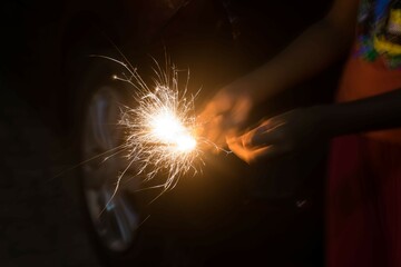 A long exposure Shot of Sparkler