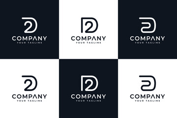 set of initial d2 logo creative design