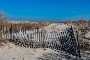 Dunes on a Cold Winter Day, Sandy Hook, Gateway National Park, New Jersey, USA