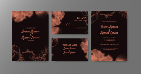 Wedding invitation with abstract watercolor background